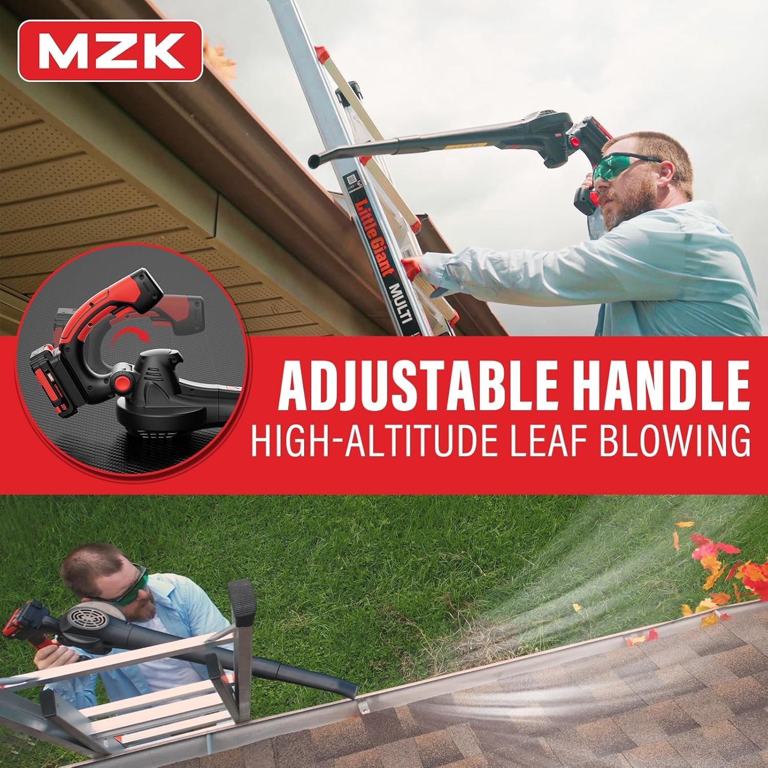 Garden tools_Ultimate MZK Cordless Leaf Blower for Lawn Care - 81jbRL4orLL. AC SL1500 MZK garden tools cordless leaf blower with 2 x 2Ah batteries and charger for extended runtime.