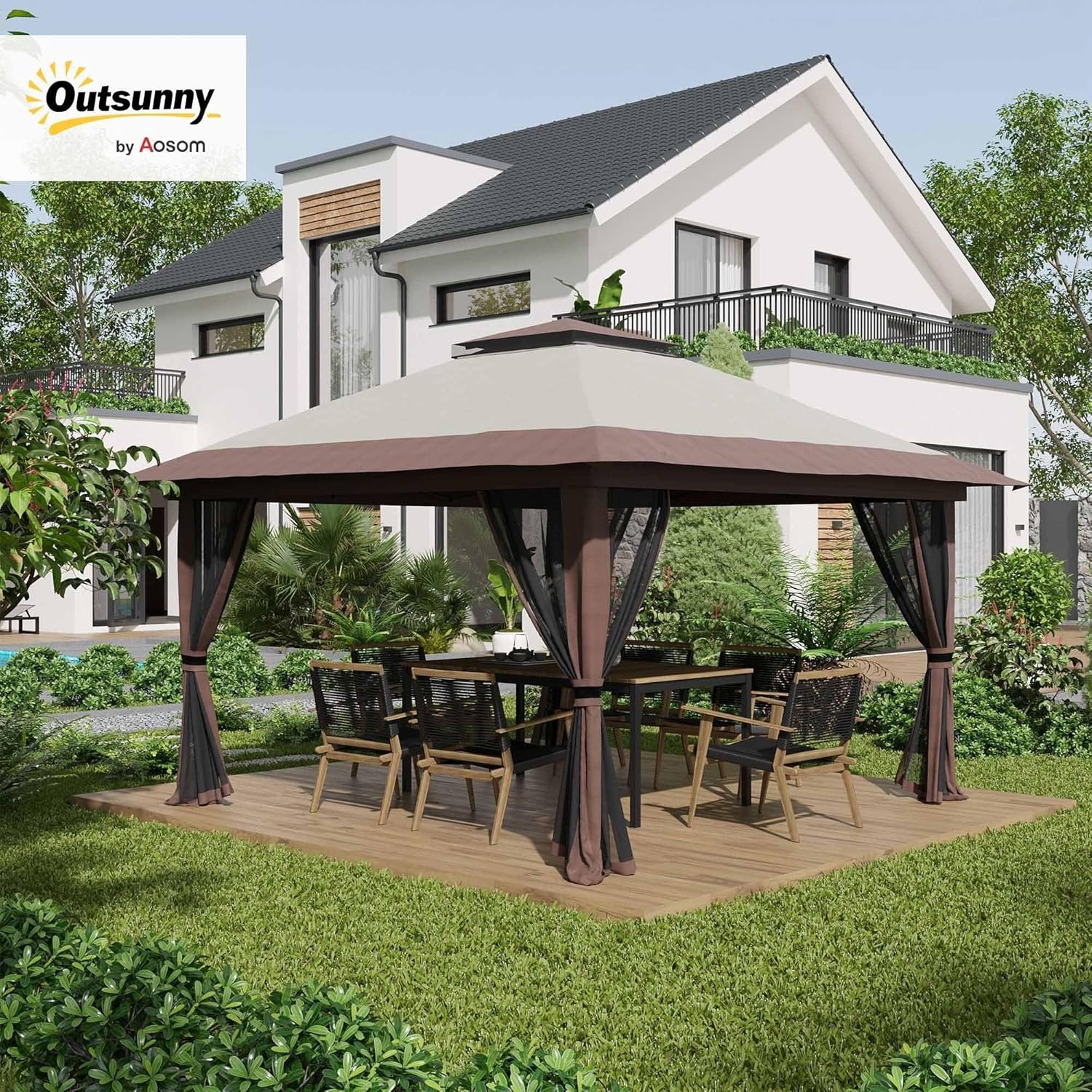 Gazebo – Ultimate Outsunny 13' x 13' Pop Up Gazebo with Netting - 91FCP3V2pmL. AC SL1500 The gazebo being quickly set up with the included carrying bag for easy storage.