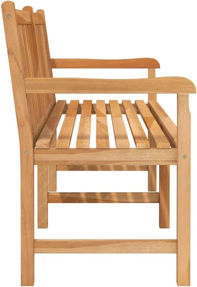 Garden Furniture – vidaXL 59" Teak Patio Bench with Waterbase Finish - 51ZyHQDF7yL. AC SL1024 Close-up of the fine-sanded teak wood with waterbase finish, providing weather resistance.