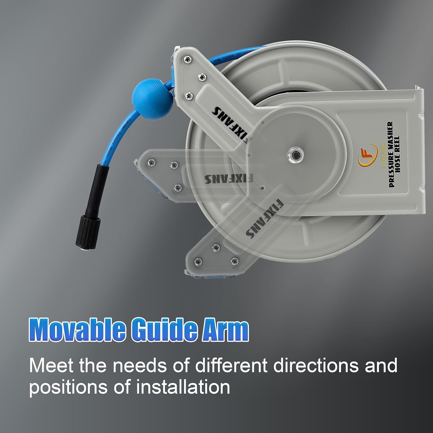 Heavy Duty Hose – Pressure Washer 1/4" x 60ft Retractable Hose Reel - 71 uSeNMA6L. AC SL1500 Close-up of the heavy duty hose with solid brass connectors for a leak-proof connection.