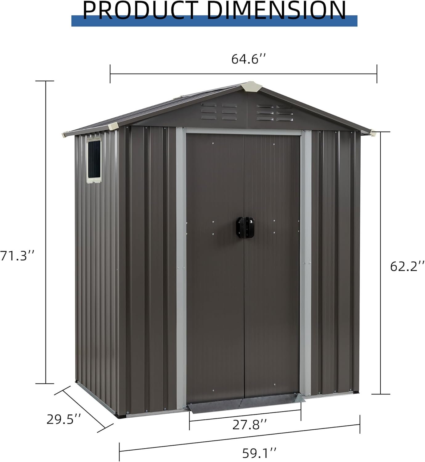 Sheds - JY QAQA 5x3 FT Metal Outdoor Garden Storage Shed - 71UZOf2bFPL. AC SL1500 Alloy steel sheds with window for air circulation, keeping tools dry and well-protected.