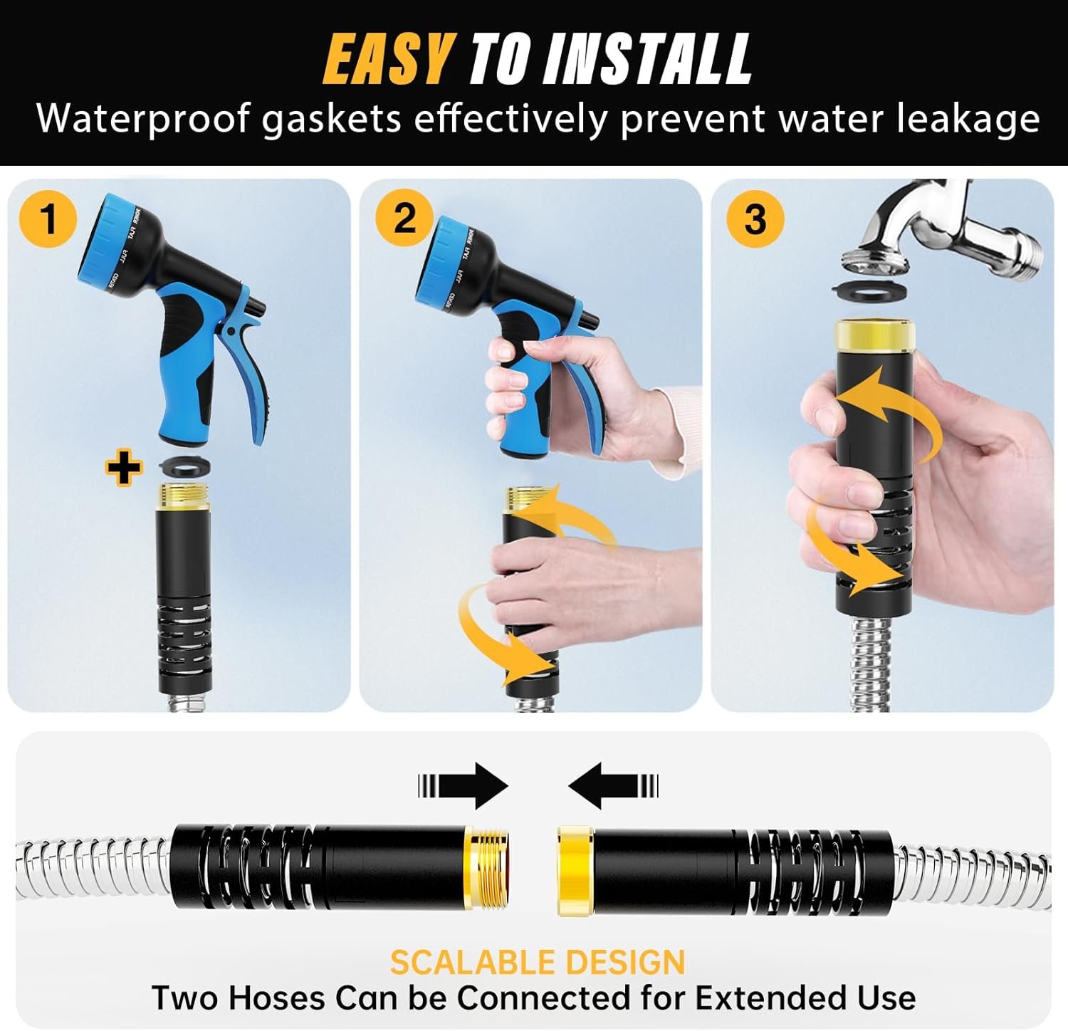 Heavy Duty Hose – Lefree 100ft Metal Garden Hose with Brass Connectors - 71rzLd9HlFL. AC SL1500 The heavy duty hose is eco-friendly and water-efficient, perfect for sustainable gardening.