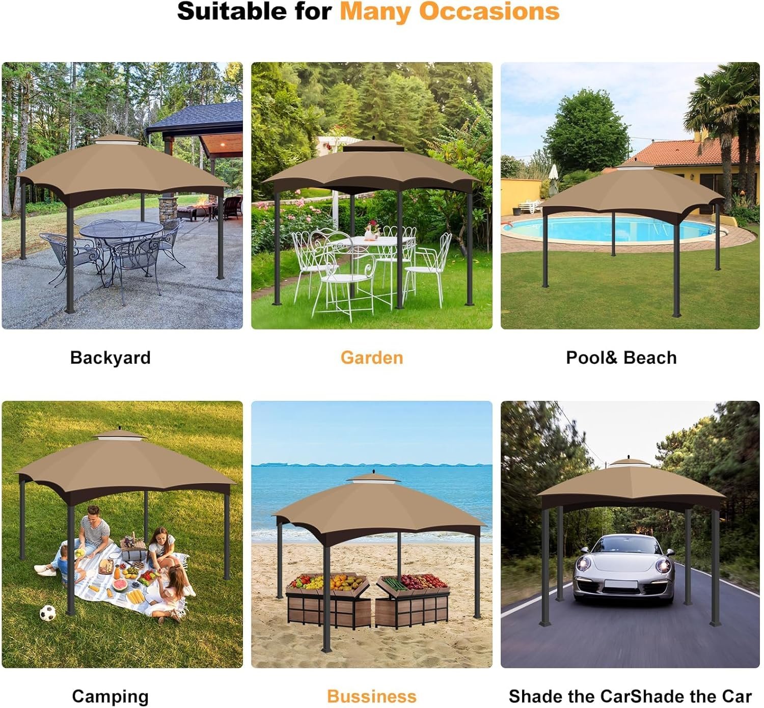 Gazebo Canopy – Premium 10x12 Replacement for Lowe’s Allen Roth - 81YWm1fOs7L. AC SL1500 Water-resistant and durable gazebo canopy replacement for long-term outdoor use.