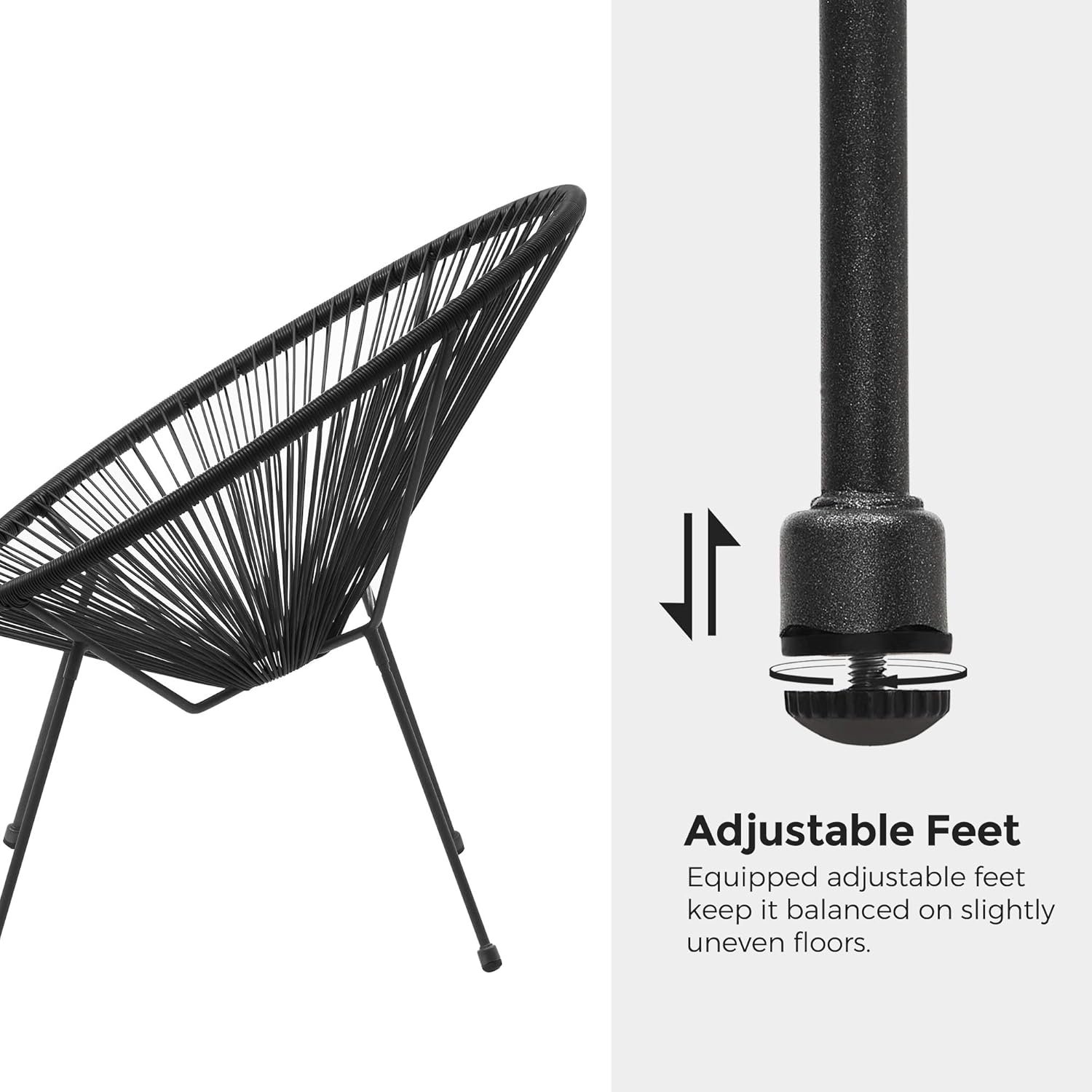 Garden Furniture Set – 3-Piece Acapulco Chairs with Cushions and Glass Table - 81hK5hD LVL. AC SL1500 The elegant glass-top table included in the garden furniture set for added style and function.