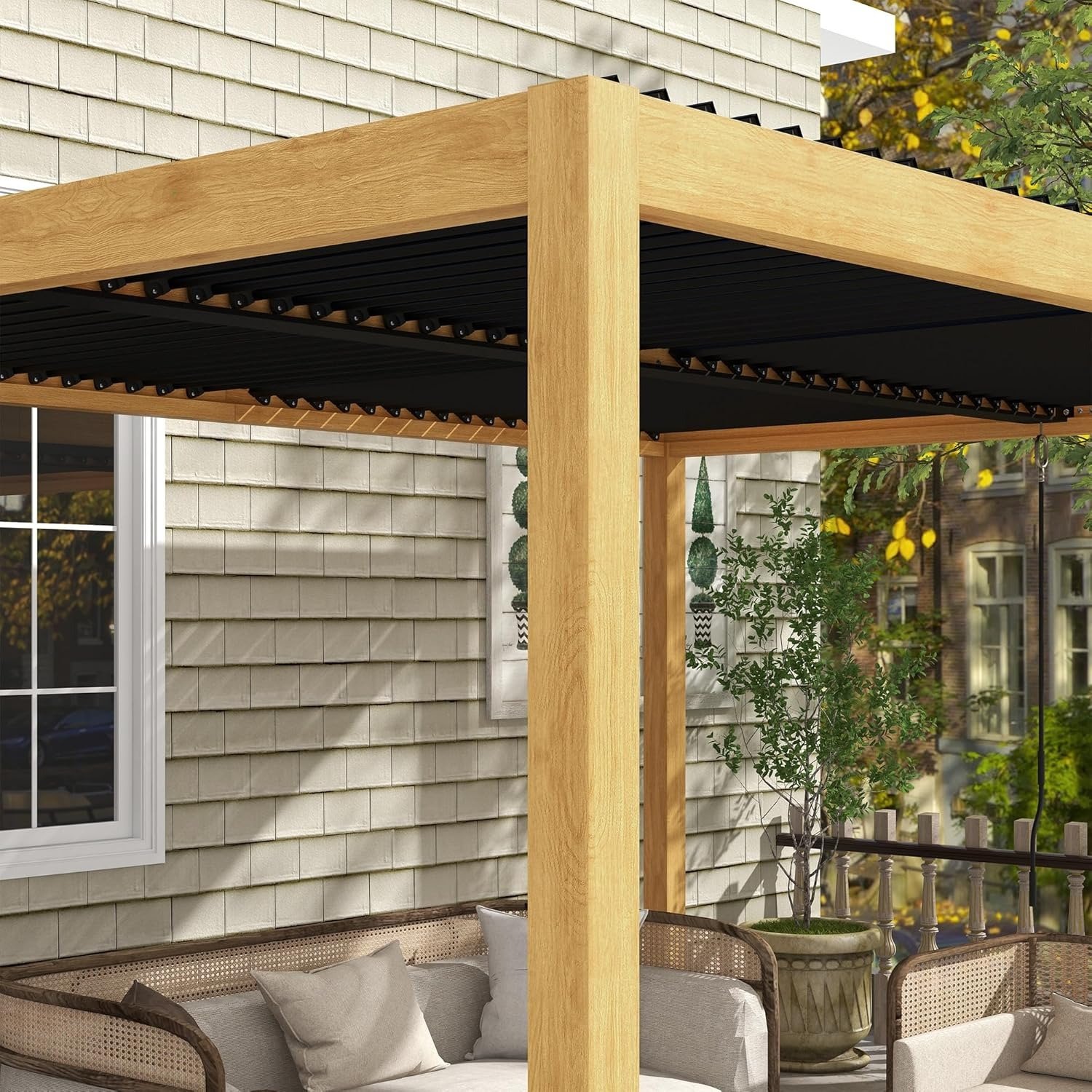 Hardtop Gazebo – Ultimate Outsunny 10' x 13' Hardtop Gazebo Pergola - The Hardtop Gazebo with an innovative drainage system that prevents water buildup on the roof during rain.